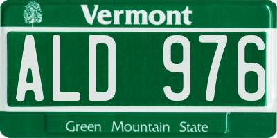 VT license plate ALD976