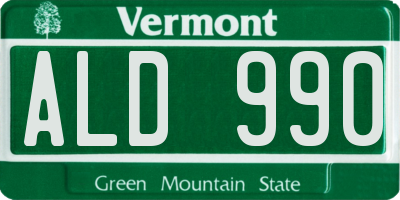 VT license plate ALD990