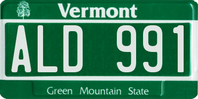 VT license plate ALD991
