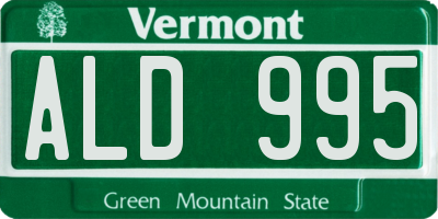 VT license plate ALD995
