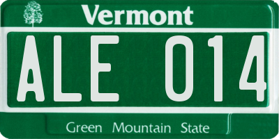 VT license plate ALE014
