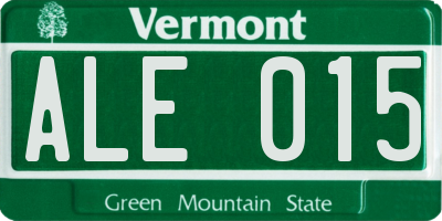 VT license plate ALE015
