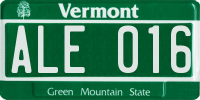 VT license plate ALE016