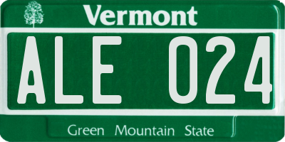 VT license plate ALE024