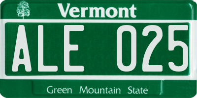 VT license plate ALE025