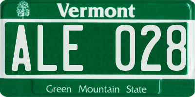 VT license plate ALE028