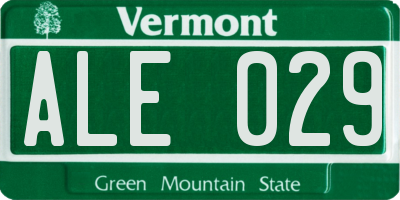VT license plate ALE029
