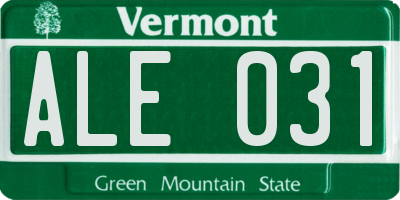 VT license plate ALE031