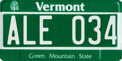 VT license plate ALE034