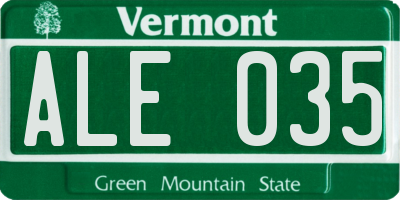 VT license plate ALE035