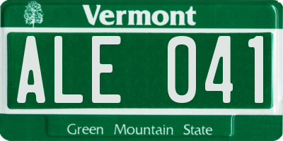 VT license plate ALE041