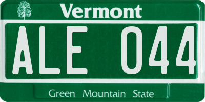 VT license plate ALE044