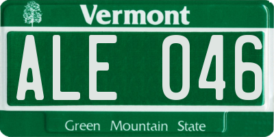 VT license plate ALE046