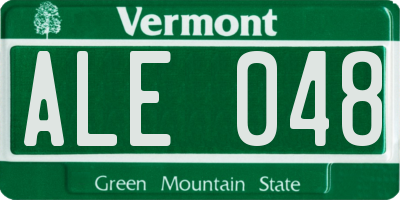 VT license plate ALE048