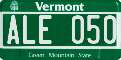 VT license plate ALE050