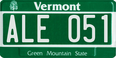VT license plate ALE051