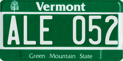 VT license plate ALE052