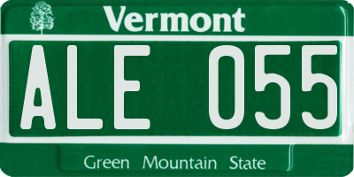 VT license plate ALE055
