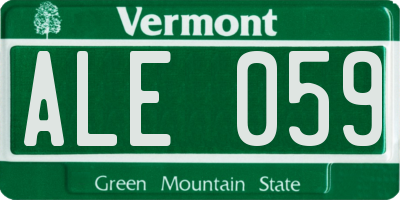 VT license plate ALE059