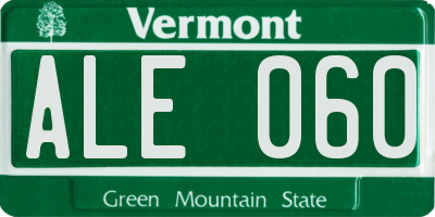 VT license plate ALE060