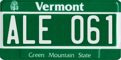 VT license plate ALE061