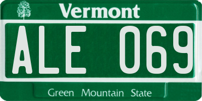 VT license plate ALE069