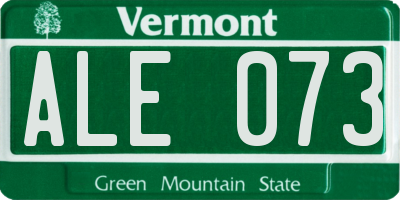 VT license plate ALE073