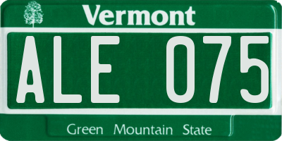 VT license plate ALE075