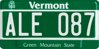 VT license plate ALE087