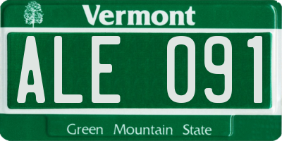 VT license plate ALE091