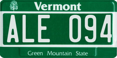 VT license plate ALE094
