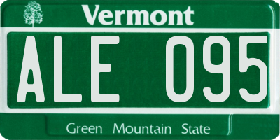 VT license plate ALE095