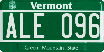 VT license plate ALE096