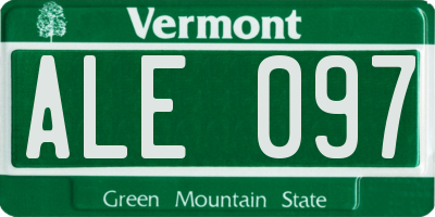 VT license plate ALE097