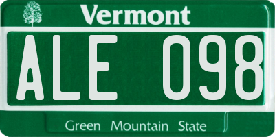 VT license plate ALE098