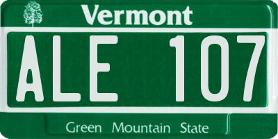VT license plate ALE107