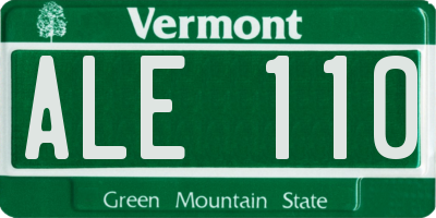 VT license plate ALE110