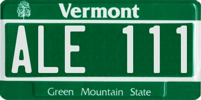 VT license plate ALE111