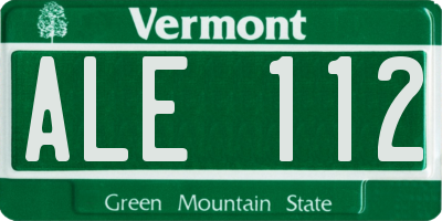 VT license plate ALE112