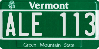 VT license plate ALE113