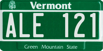 VT license plate ALE121
