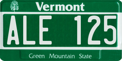 VT license plate ALE125