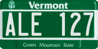 VT license plate ALE127