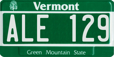 VT license plate ALE129
