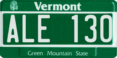 VT license plate ALE130