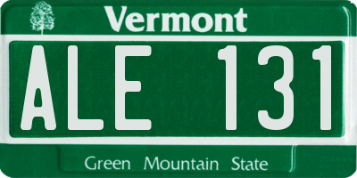 VT license plate ALE131