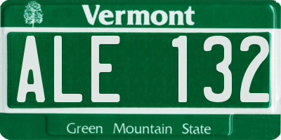 VT license plate ALE132