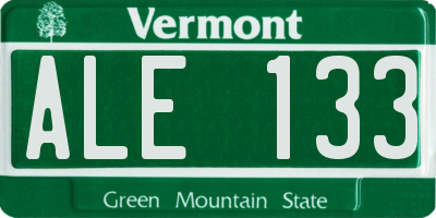 VT license plate ALE133