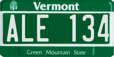 VT license plate ALE134
