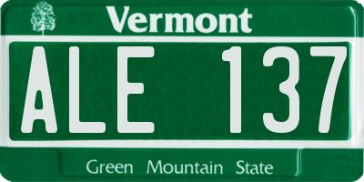 VT license plate ALE137